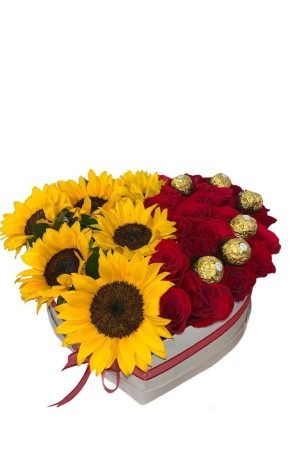 Corazón Mix Girasol Rosa