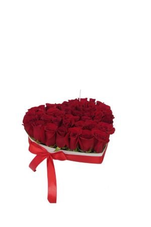 Caja Corazón Rosas Rojas