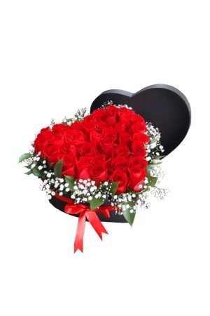 Caja Corazón rosas tapa
