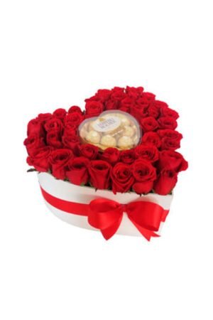 Caja Corazón rosas Rocher