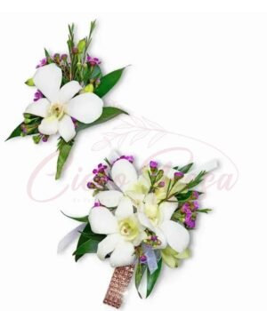 Corsage y Boutonniere Blanco