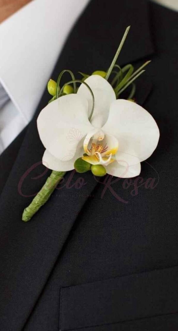 Boutonniere Orquídea Blanca
