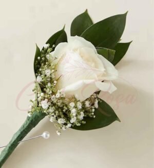 Boutonniere Rosa Blanca