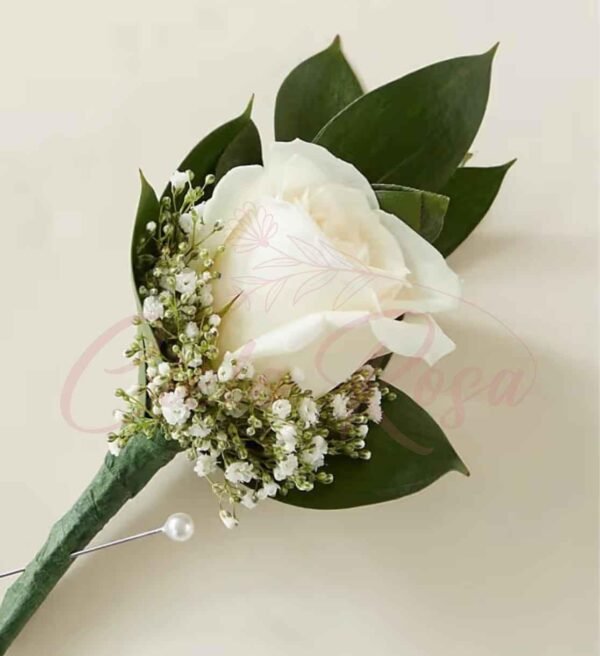 Boutonniere Rosa Blanca