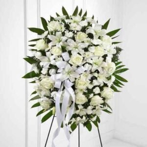 Trípode Fúnebre Listón Blanco