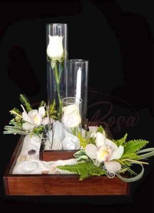 Arreglo Fúnebre Rosas en Cristal